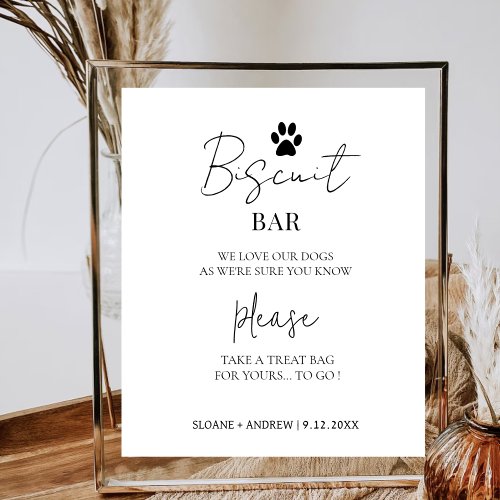Minimalist Dog Treat Wedding Favors Biscuit Bar Poster