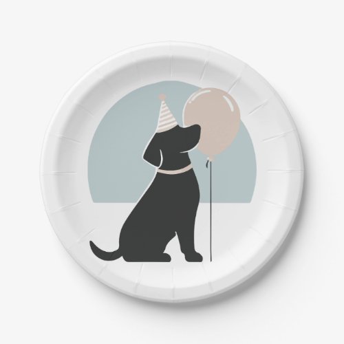 Minimalist Dogs Birthday Paper Plate