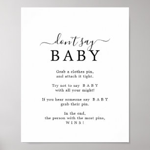 Minimalist Don't Say Baby Game Sign