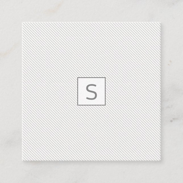 Minimalist Dotted  Pattern Modern Simple MONOGRAM Square Business Card (Front)