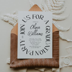 Minimalist Double Arch Graduation Party Photo Invitation