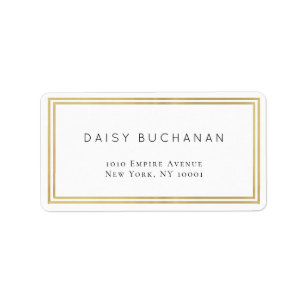Minimalist Double Gold Frame Return Label
