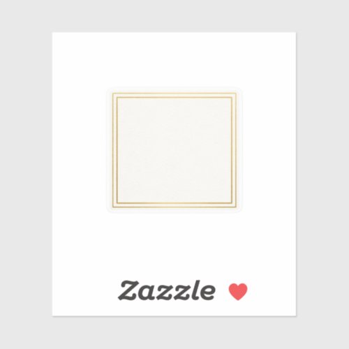 Minimalist Double Line Gold Square Wedding Sticke Sticker