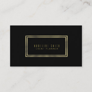 Minimalist Double Rim Gold Foil Frame Business Card