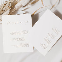 Minimalist Double Sided Wedding Details Enclosure