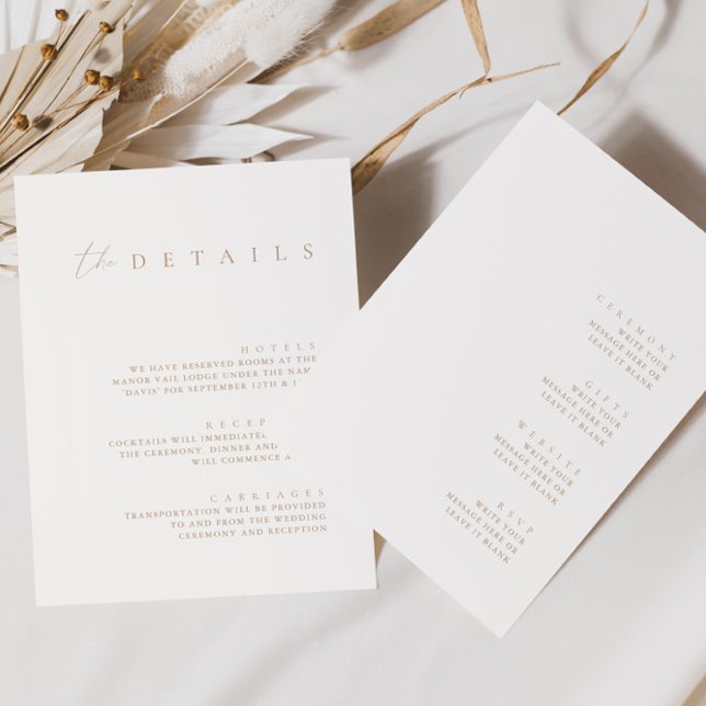 Minimalist Double Sided Wedding Details Enclosure  Invitation (Creator Uploaded)