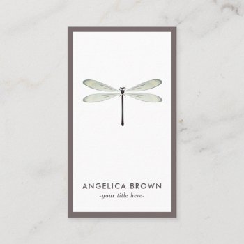 Minimalist Dragonfly Business Card by istanbuldesign at Zazzle