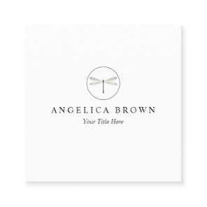 Minimalist Dragonfly Logo Business Card