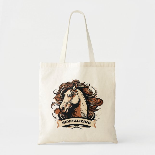 minimalist drawing of a horse tote bag (Front)