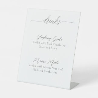 Minimalist drink sign, bar sign, wedding sign
