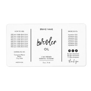 Minimalist Dropper Bottle Product Labels