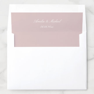 Minimalist Dusky Pink Personalized Wedding Envelope Liner