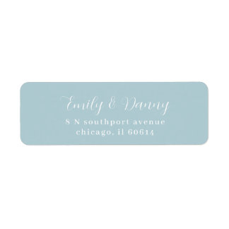 Minimalist Dusty Baby Blue Elegant Wedding Address Label