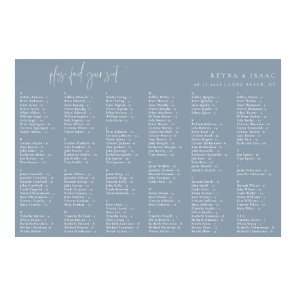 Minimalist Dusty Blue Alphabetical Seating Chart
