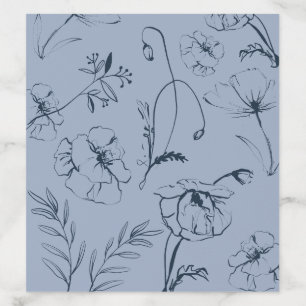 Minimalist Dusty Blue and Dark Navy 30th Birthday Envelope Liner