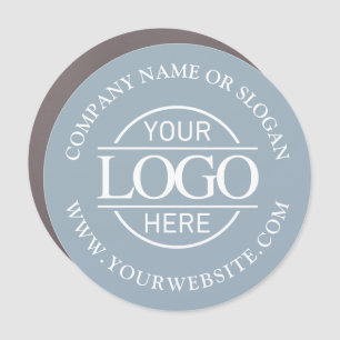 Minimalist Dusty Blue Business Logo Promotional Car Magnet