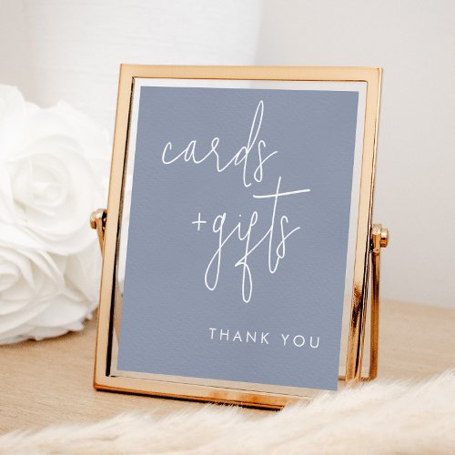 Minimalist Dusty Blue Cards and Gifts Sign