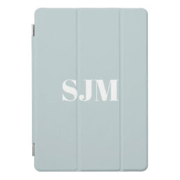 Minimalist dusty blue custom monogram initials iPad pro cover
