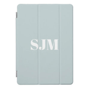 Minimalist dusty blue custom monogram initials iPad pro cover