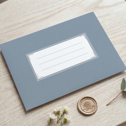 Minimalist Dusty Blue Elegant Lines Wedding  Envelope