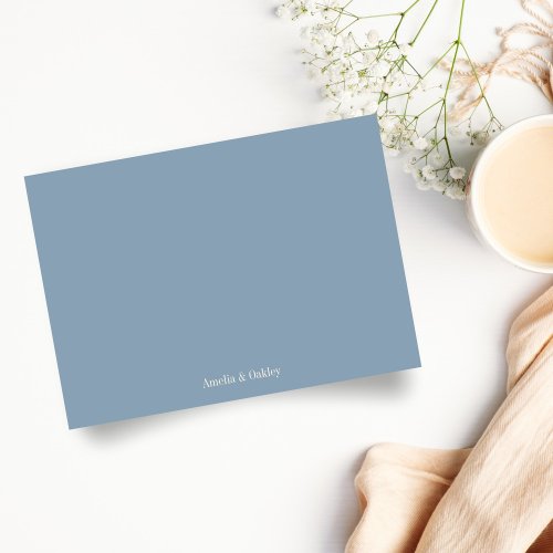 Minimalist Dusty Blue Elegant Wedding Custom Thank You Card