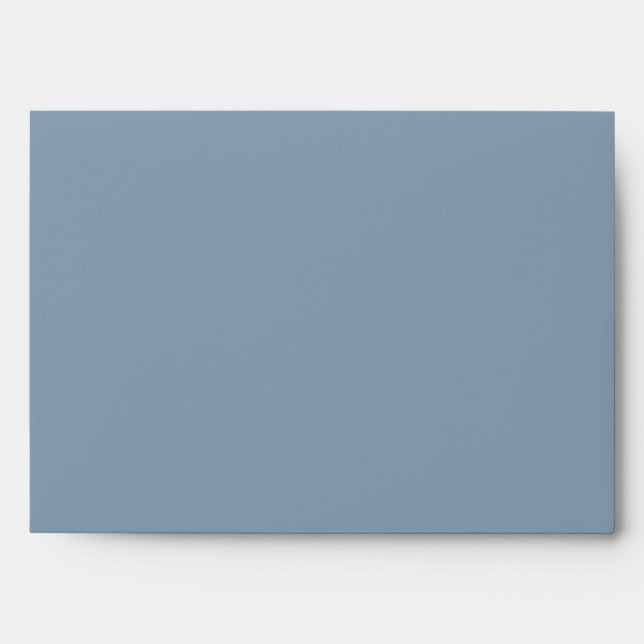 Minimalist Dusty Blue Elegant Wedding Matching Envelope (Front)