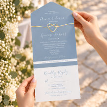 Minimalist Dusty Blue Gold Wedding