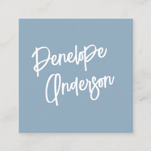 Minimalist Dusty Blue Neutral Boho Modern Trendy Square Business Card