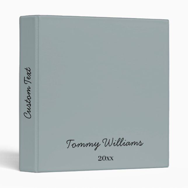 Minimalist Dusty Blue Professional Simple 3 Ring Binder (Front/Spine)