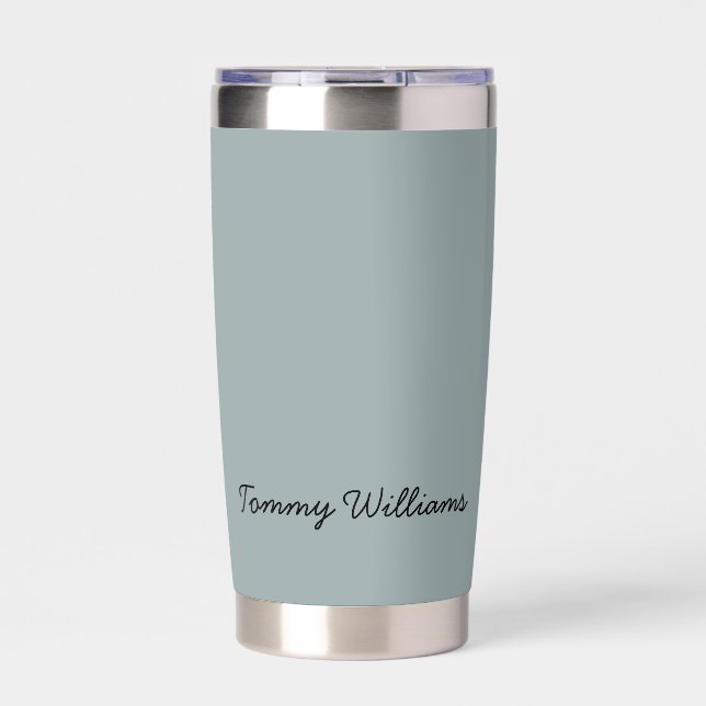 Minimalist Dusty Blue Professional Simple Insulated Tumbler (Front)