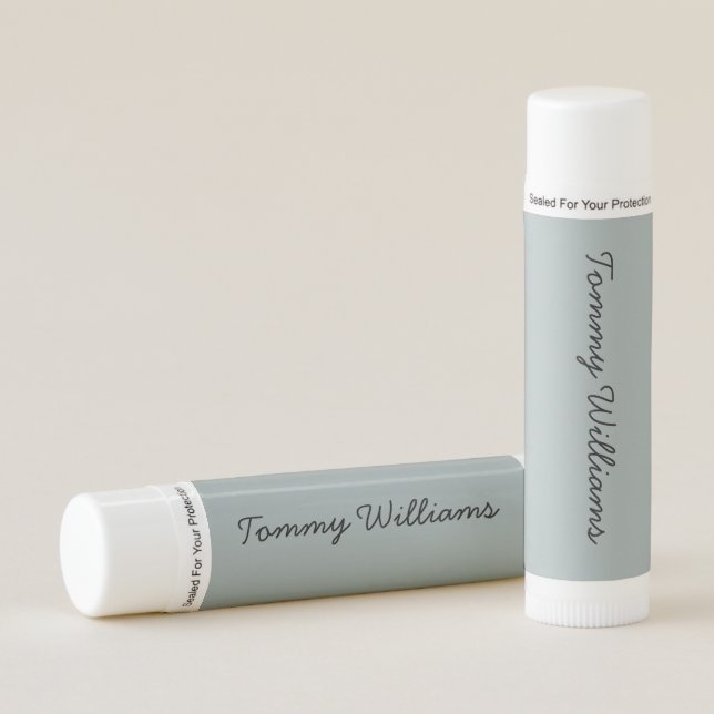 Minimalist Dusty Blue Professional Simple Lip Balm (Front)