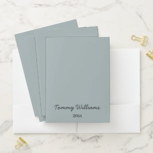 Minimalist Dusty Blue Professional Simple Pocket Folder