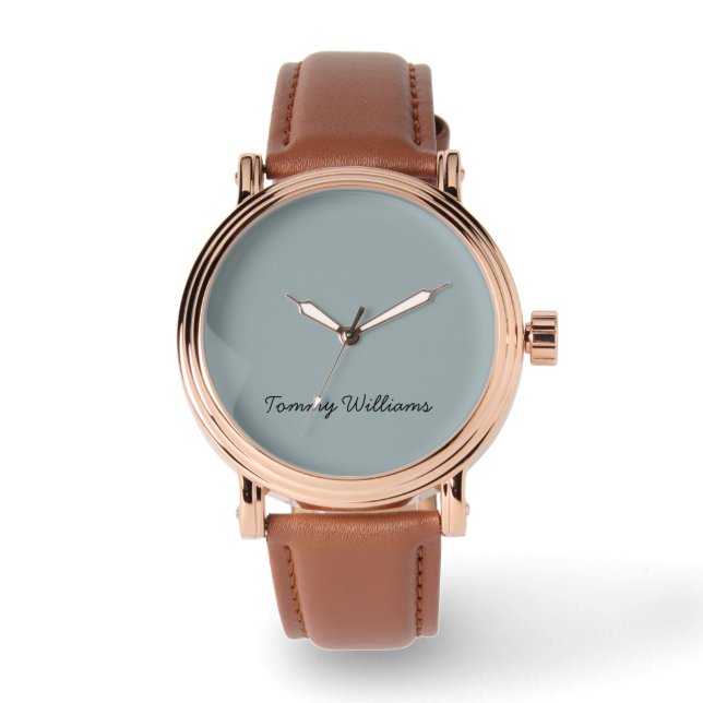 Minimalist Dusty Blue Professional Simple Watch (Front)