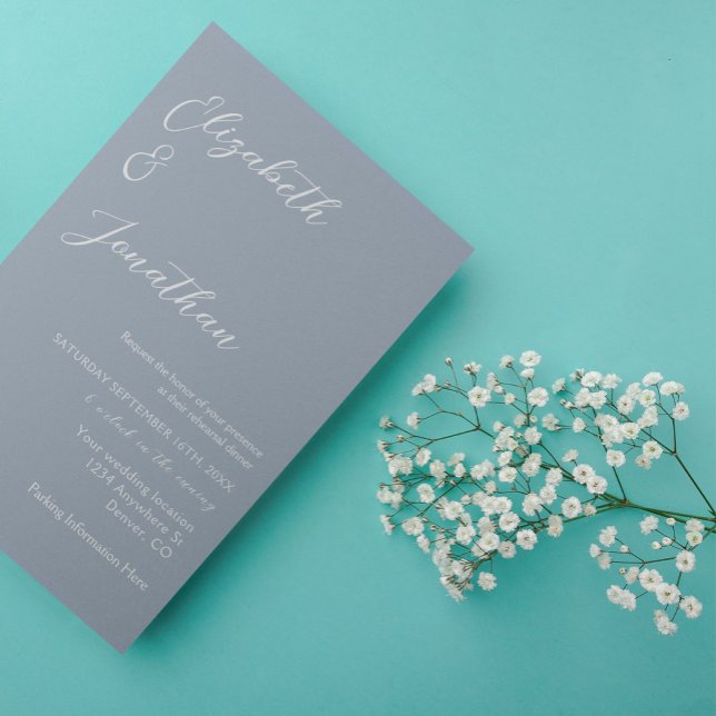 Minimalist Dusty Blue Rehearsal Dinner Invitation (Creator Uploaded)