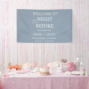 Minimalist Dusty Blue Rehearsal Dinner Wedding Banner