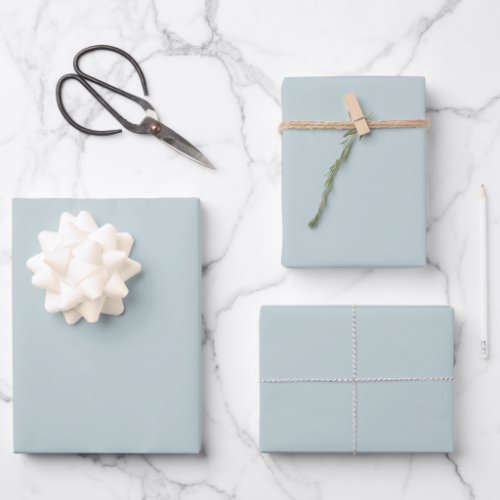 Minimalist dusty blue solid plain elegant gift wrapping paper sheets