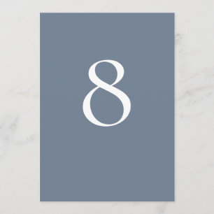 Minimalist Dusty Blue Table Number