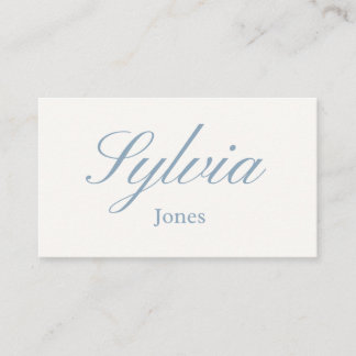 Minimalist dusty blue wedding flat place cards