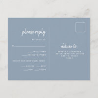 Minimalist Dusty Blue Wedding | Meal Choice RSVP