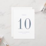 Minimalist Dusty Blue Wedding Table Number Card<br><div class="desc">Modern Minimalist Dusty Blue,  wedding table number card. Please note that table number cards must be numbered and added to your cart individually.</div>