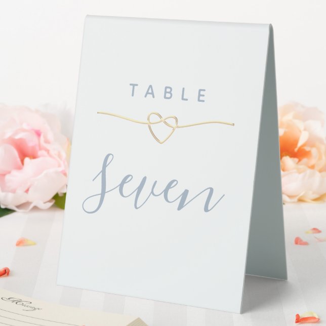 Minimalist Dusty Blue Wedding Table Number Tent (In SItu (Wedding))