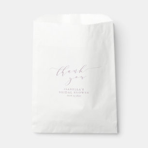 Minimalist Dusty Lilac Bridal Shower Thank You Favor Bag