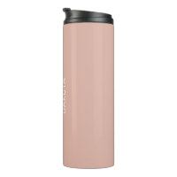 Rustic Sage Green & Pink Floral Wood Personalized Thermal Tumbler