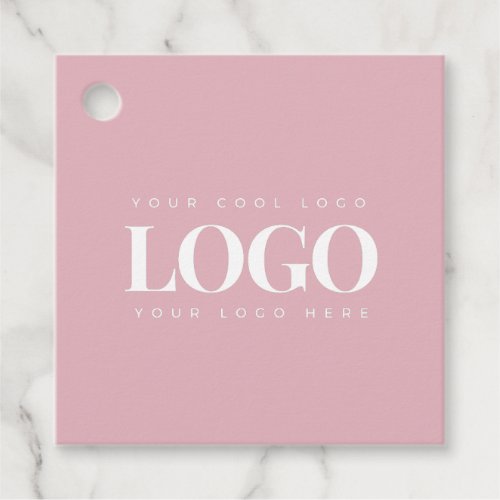 Minimalist Dusty Pink Business Company Custom Logo Favor Tags