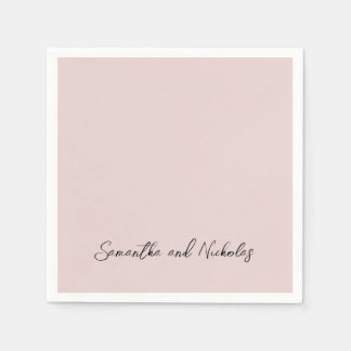 Minimalist Dusty Pink Calligraphy Script Napkins