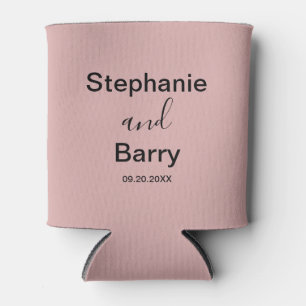 Minimalist Dusty Pink Custom Wedding Can Cooler