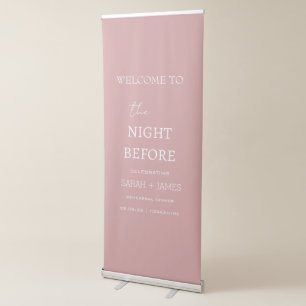 Minimalist Dusty Pink Dinner Welcome Backdrop Retractable Banner
