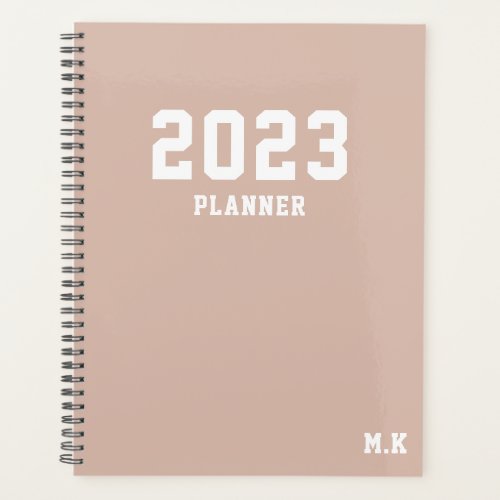 Minimalist Dusty Pink Monogram 2023 Business Chic Planner