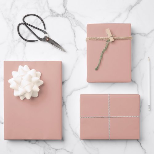 Minimalist Dusty Pink  Plain Solid Color   Wrappin Wrapping Paper Sheets