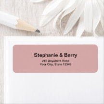 Minimalist Dusty Pink Wedding Return Address